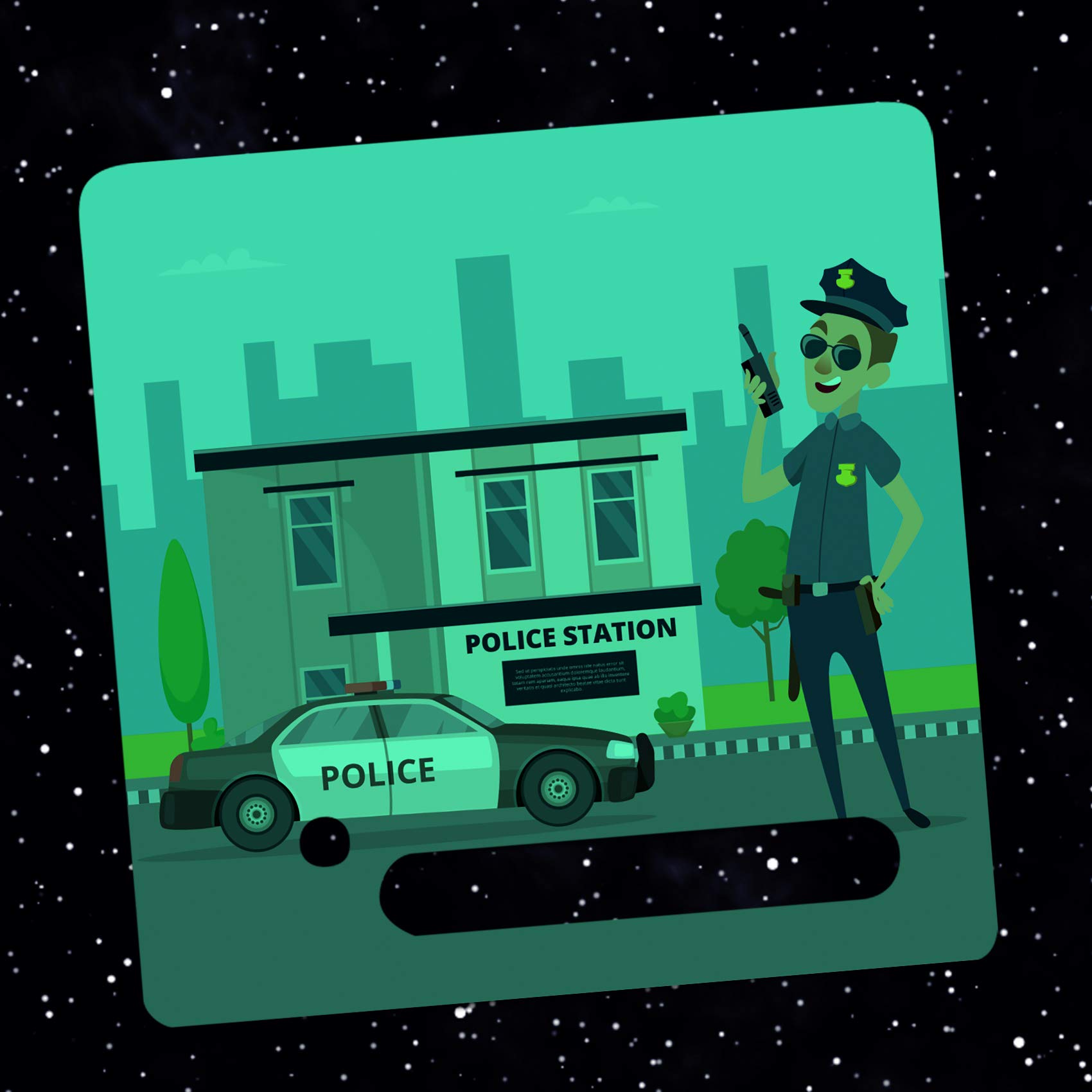 yabaduu Protective film, protective cover, luminous sticker for Toniebox, perfect fit, self-adhesive, child-friendly film for children, toys (Y031-18 police, glow-in-the-dark)