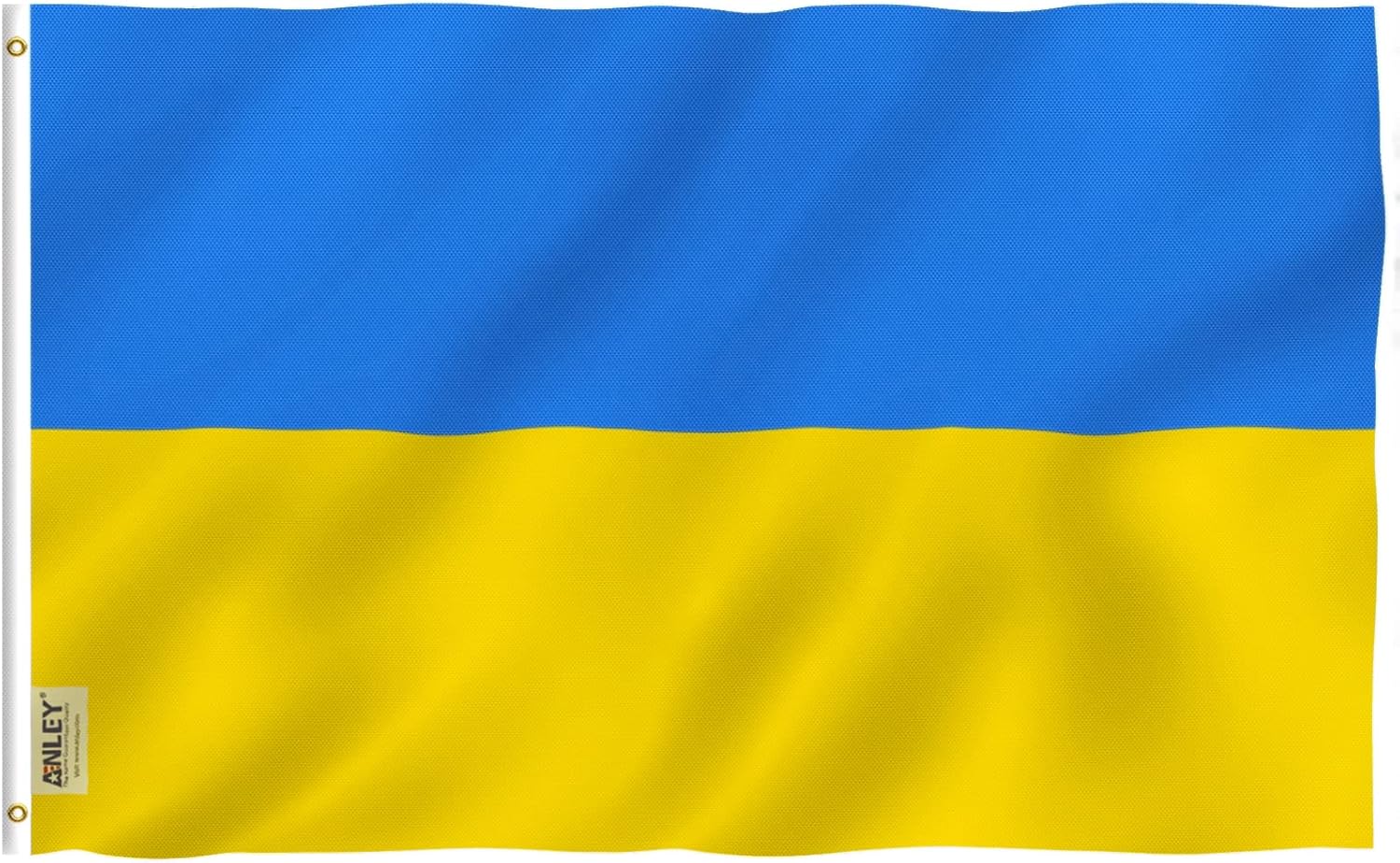 Flags - Anley Fly Breeze 3x5 Foot Ukraine Flag - Vivid Color and Fade proof - Canvas Header and Double Stitched - Ukrainian National Flags Polyester with Brass Grommets 3 X 5 Ft