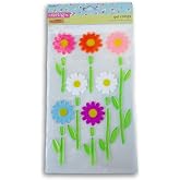 Holiday Decor Spring Themed Flowers and Stems Gel Window Clings - 35 Piece, Multicolor