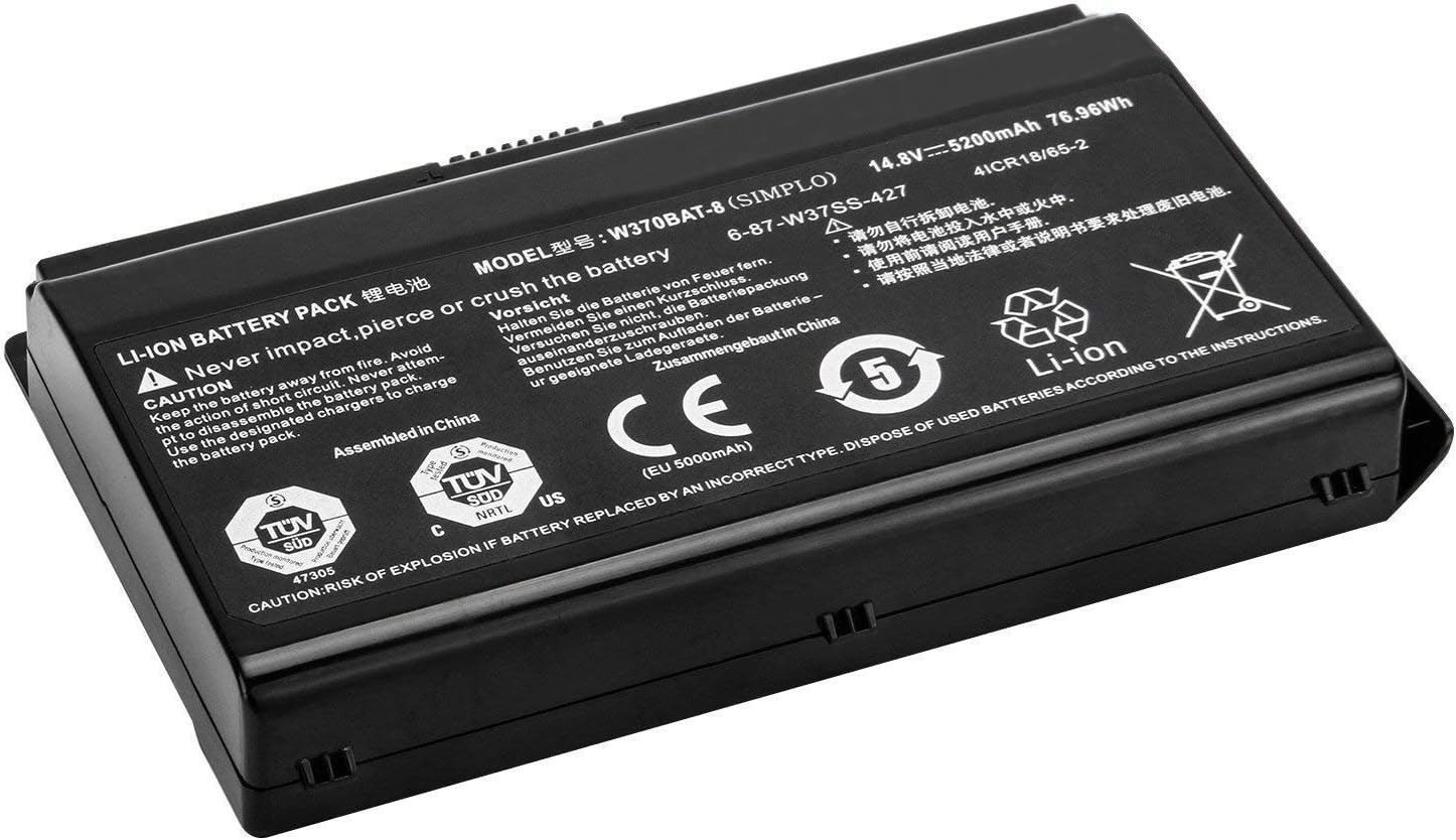 ASKC W370BAT-8 6-87-W37SS-427 41CR18/65-2 Battery for Clevo W350ET W350ETQ W370ET W370SS W355SS W370 Sager Np6350 Np6370 Series Notebook 14.8V 5200mAh - Image 3
