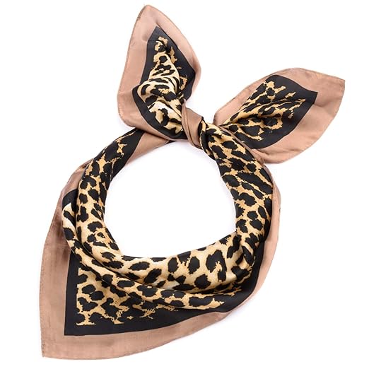 Satin Headscarf Breathable Women's Fashion Leopard Print Pattern 