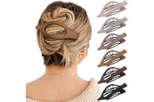 AWAYTR French Concord Hair Clips - 6Pcs Side Slide Volume Clips for Women Girls, Strong Hold No Slip Grip, Thick or Thin Hair (Matte Finish, L:4.6 IN, W:1.97IN)