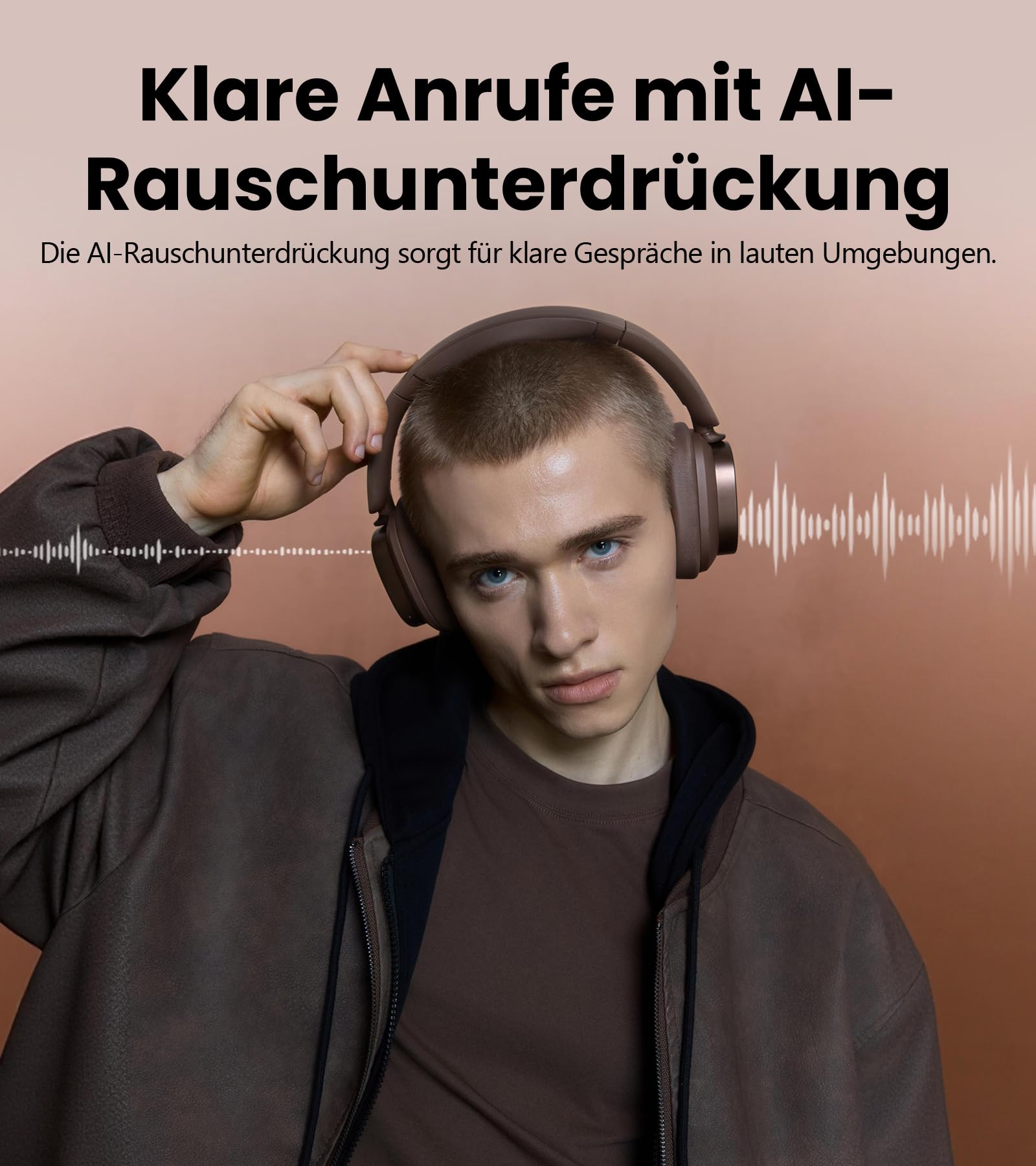 Edifier ES850NB Kabellose Over-Ear-Kopfhörer mit Geräuschunterdrückung, Hi-Res Audio Wireless, LDAC, 92h Spielzeit, Bluetooth 5.4 & Multipoint, KI-Anrufgeräuschreduzierung, Faltbar – Braun 9