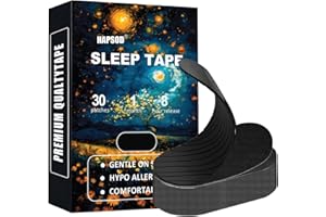 Hapsod Mouth Tape for Sleeping,Black Premium Tape (30-Pack) - Pain Free Removal, Hypoallergenic, Latex Free & Gentle On Skin - Medical Grade Adhesive Cotton Tape(HB)