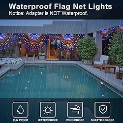 Qulist July 4th American Flag Lights, 250 LED