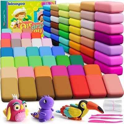 Ixiaoyoo Air Dry Clay Kit 78 Colors Non-Toxic Kids Craft Molding Clay