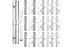 Otoolling 24 Pack Scaffolding Coupling Pin 9"L Heavy Duty Scaffolding Coupling Pin with 1" Collar and 48 Spring Retainers Locking Pins Scaffold Connecting Rod Accessories(1-1/4"od)