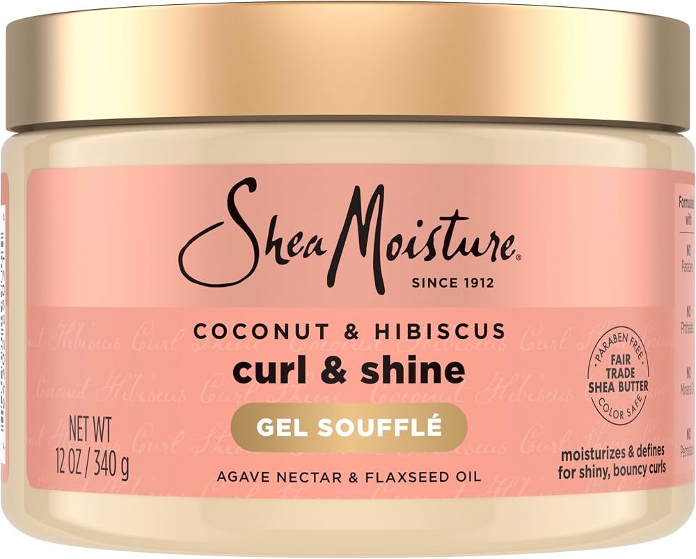 SheaMoisture Coconut Hibiscus Curling Gel Souffle 12oz Thick Curly Hair Styling