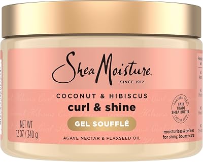 SheaMoisture Coconut Hibiscus Curling Gel Souffle 12oz Thick Curly Hair Styling