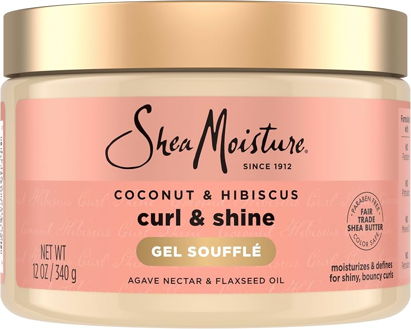 SheaMoisture Coconut Hibiscus Curling Gel Souffle 12oz Thick Curly Hair Styling