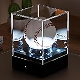 MaybeRain Baseball Display Case with Led Light,Acrylic Baseball Case Display for Balls,Clear Baseball Holder, Light Up Baseball Case, Best Gifts for Memorabilia Baseball