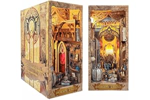 ZHICONG DIY Book Nook kit，Book Nook Shelf Insert 3D Wooden Puzzle，Book Nook Miniature kit with LED，Creative Crafts rolife Book Nook Suitable for Collection and Decoration.…