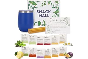 SNACK MALL - Tea Gift Sets for Tea Lovers | Tea Gift Set | Uniquely Flavored Teas, All Natural Honey Straws and Beautiful Double Insulated Tumbler Cup