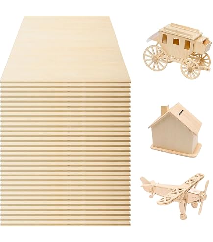 Lot De 25 Feuilles De Contreplaqué De Tilleul - 400x400x3 Mm - Pour Découpe Laser, Gravure, Bricolage - Inachevé