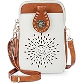 APHISON Small Crossbody Bags for Women, Lightweight Vegan Leather Cell Phone Purse, Cute Purses with Tassels