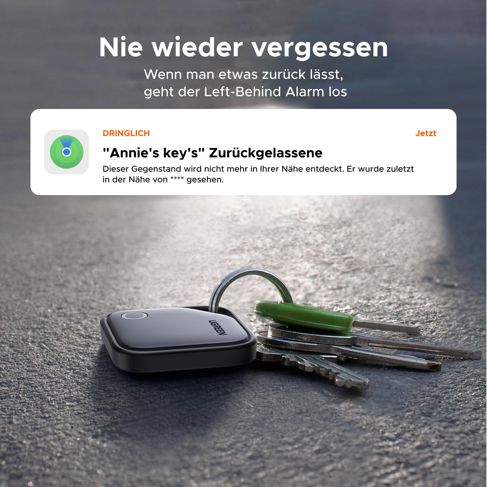 UGREEN FineTrack 4er Pack kompatibel mit Apple Find My (nur iOS), Bluetooth Tracker für Gepäck, Schlüsselfinder, Finder für Schlüssel, Koffer, Reisepässe Smarttag mit Austauschbarer Batterie 7