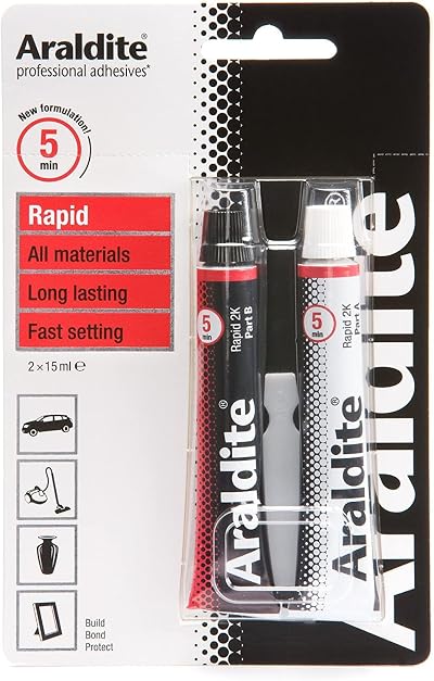 Araldite Two Part Epoxy 2 x 15ml Tubes Rapid Strong Glue Resin Adhesive