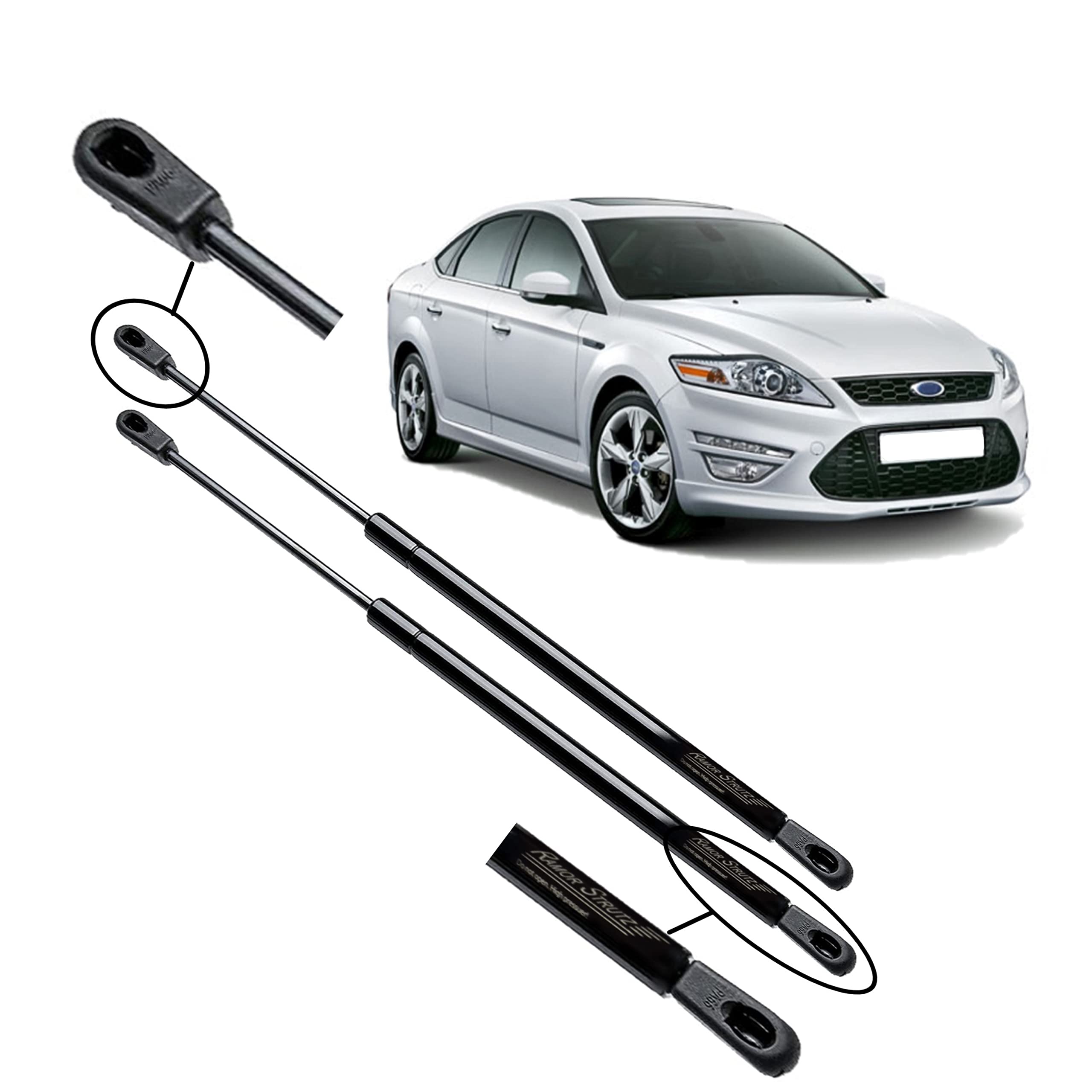 Ramor Strutz 2x Tailgate Gas Struts Compatible with a Ford Mondeo Mk4 2007-2015. Tailgate Gas Springs Replacement for 7S71A406A10CA and others.