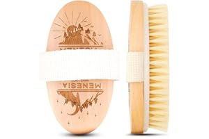 Menesia Dry Body Brush - Exfoliating Brush for Flawless Skin, Lymphatic Drainage & Blood Circulation Improvement - Soft Brist