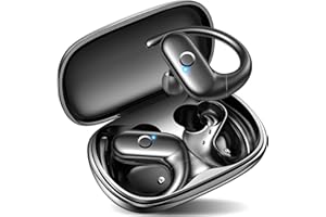 kurdene Wireless Earbuds Bluetooth Headphones Sport,Over Ear Buds with Deep Bass Sound,60Hrs Playtime Earphones Redesigned Comfort Fit with Earhooks for Running,Meeting,Workout-Black