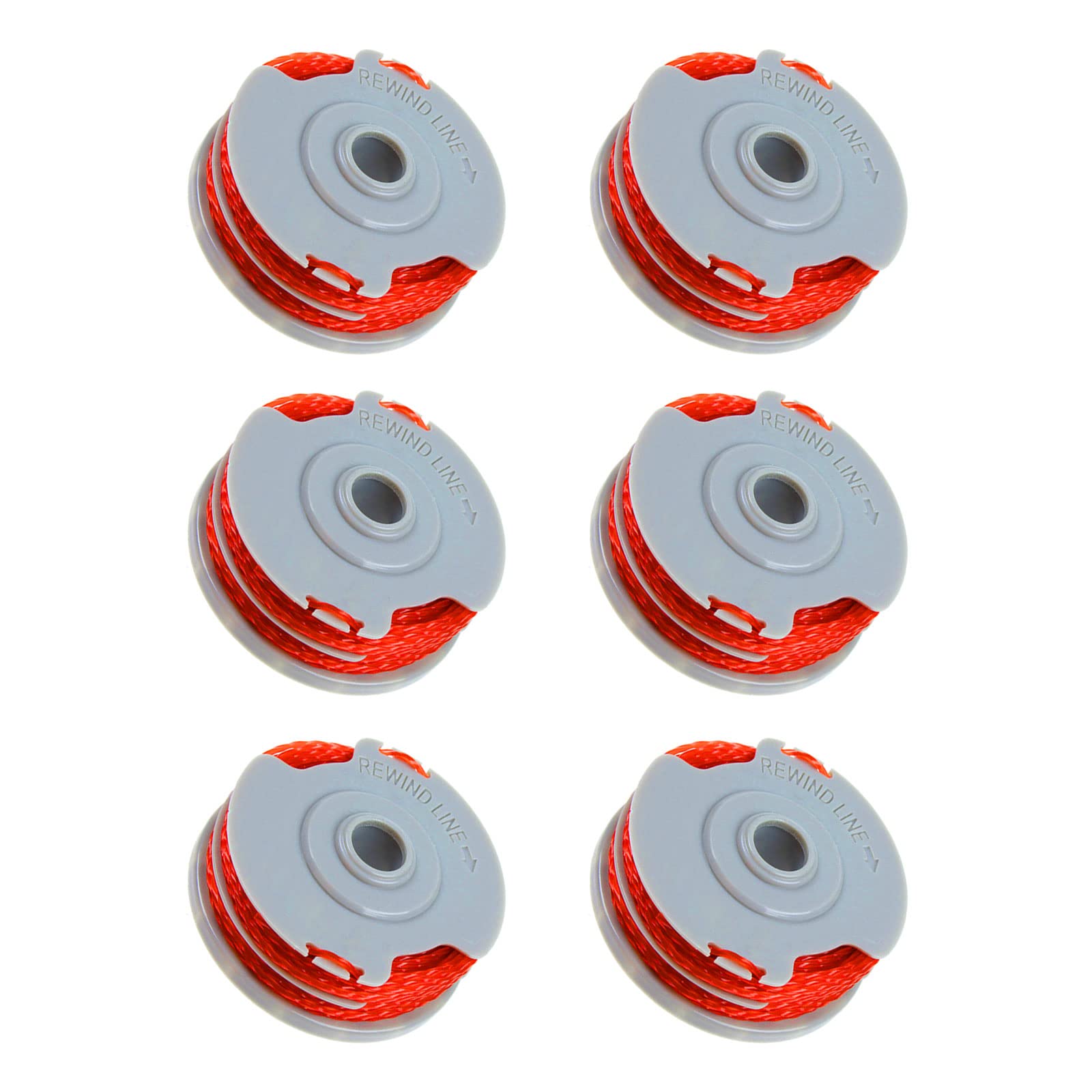 YWNYT 6pcs FLYMO FLY021 Strimmer Spool Line, Φ1.5mm 11m Double Autofeed Nylon Replacement Spools Compatible with Flymo Grass Trimmer, Replace of FLY021/513937190