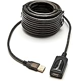 BlueRigger USB 2.0 Type A Male to A Female Active Extension / Repeater Cable - 32 Feet (10M)