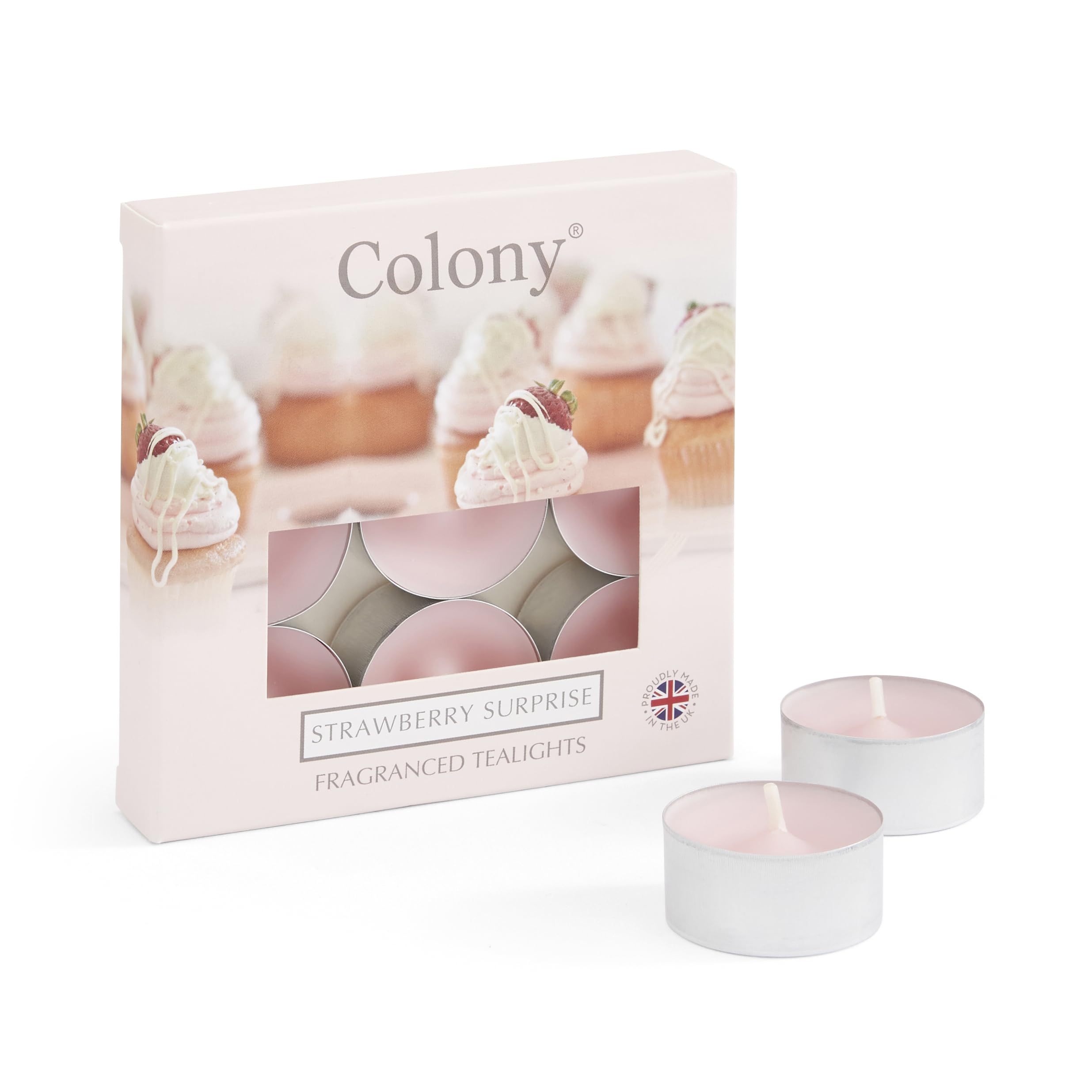 Colony Strawberry Surprise Tealights, Pink
