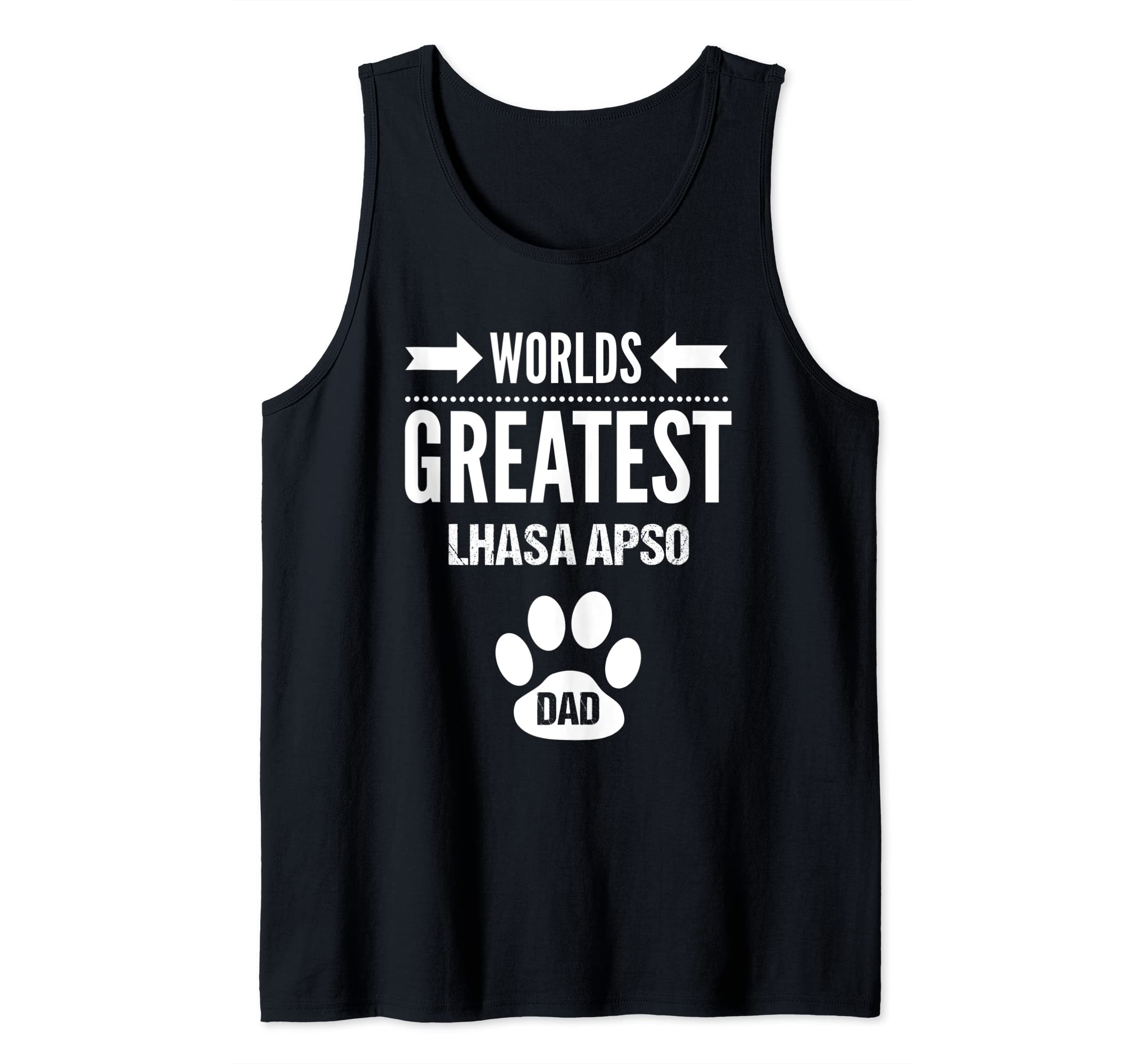 Worlds Greatest Lhasa Apso Dog Dad Paw Print Pet Love Father Tank Top
