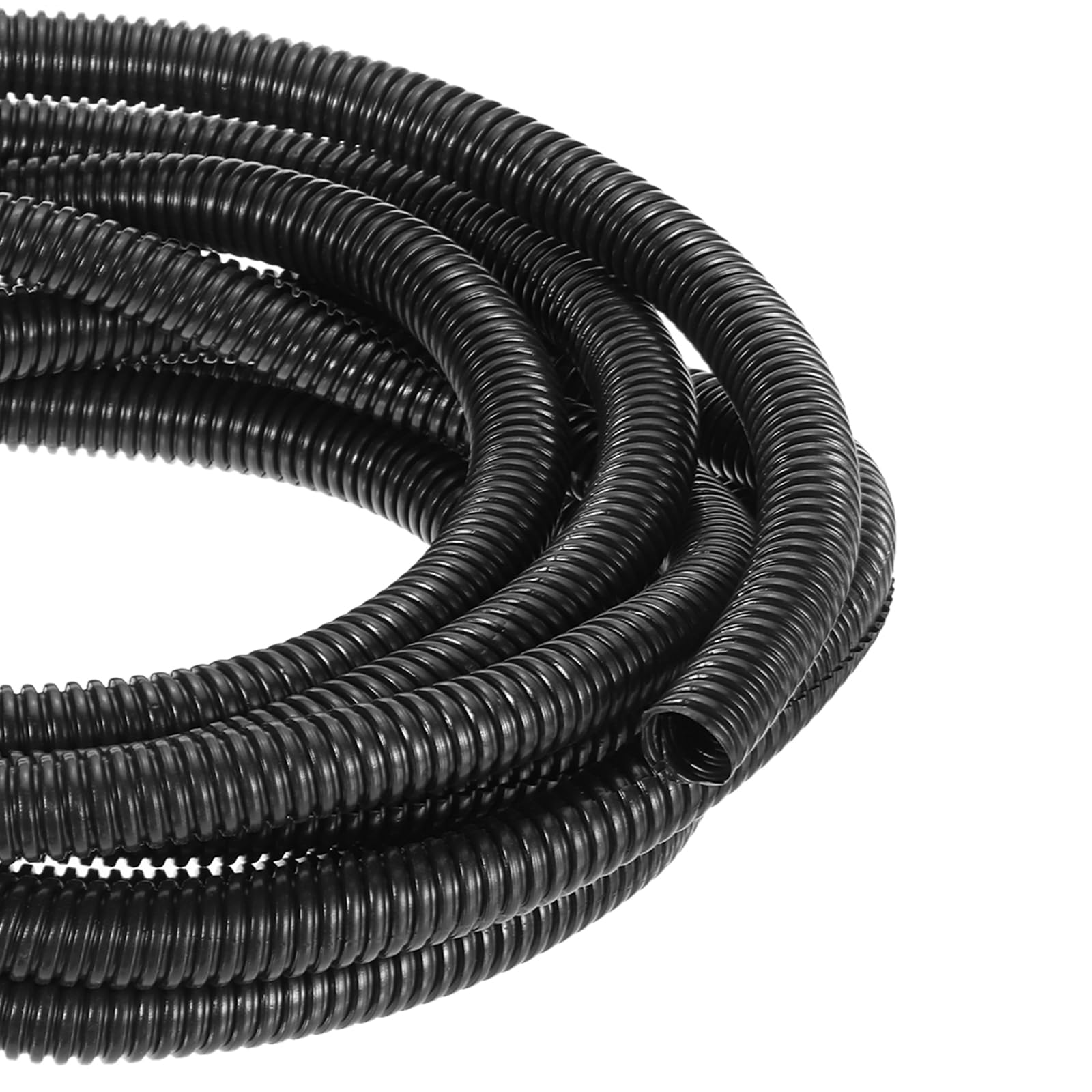 DMiotech 6m Wire Loom Split Tubing 16mm, Cord Protectors from Pet Flexible Conduit Cable Management for Office, Home, Garden, Black