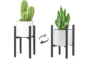 OFiSEXPT Adjustable Plant Stand, Metal Plant Holder, Modern Flower Pot Holder Rack, Display Flower Stand Holder, Expandable Plant Pot for Indoor Outdoor, Fit 8-12 in Plant Pots