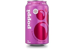 POPPI Sparkling Prebiotic Doc Pop Soda w/ Gut Health & Immunity Benefits, Beverages made with Apple Cider Vinegar, Seltzer Water & Cola Flavors, Low Calorie & Low Sugar Drinks, 12oz (12 Pack) (Packaging May Vary)
