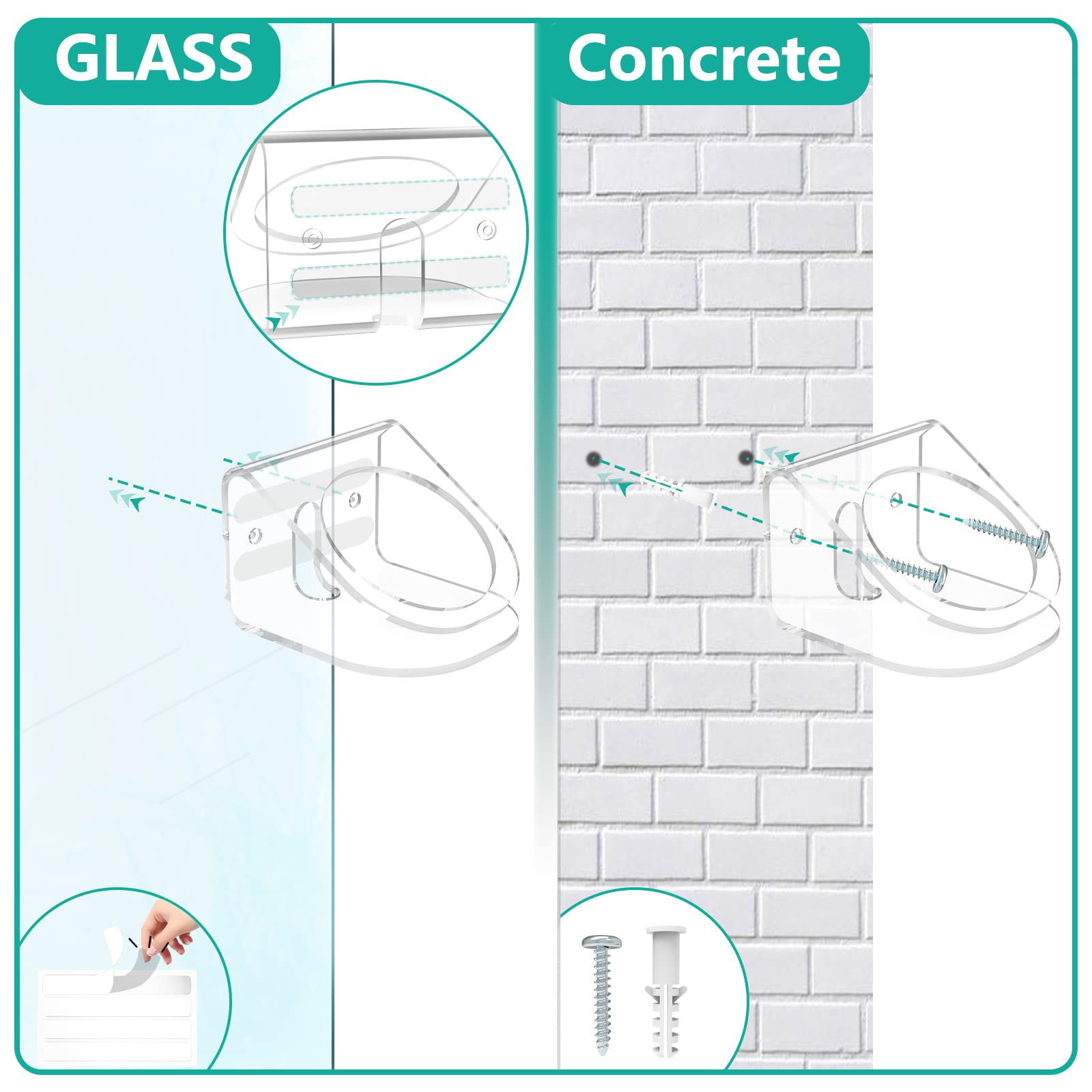 WALI Speaker Wall Mount Holder for Echo dot 4th 5th Gen, Space Saving Transparent Wall Mount Bracket Shelf (SWM-EH-04C), 1 Pack, Clear