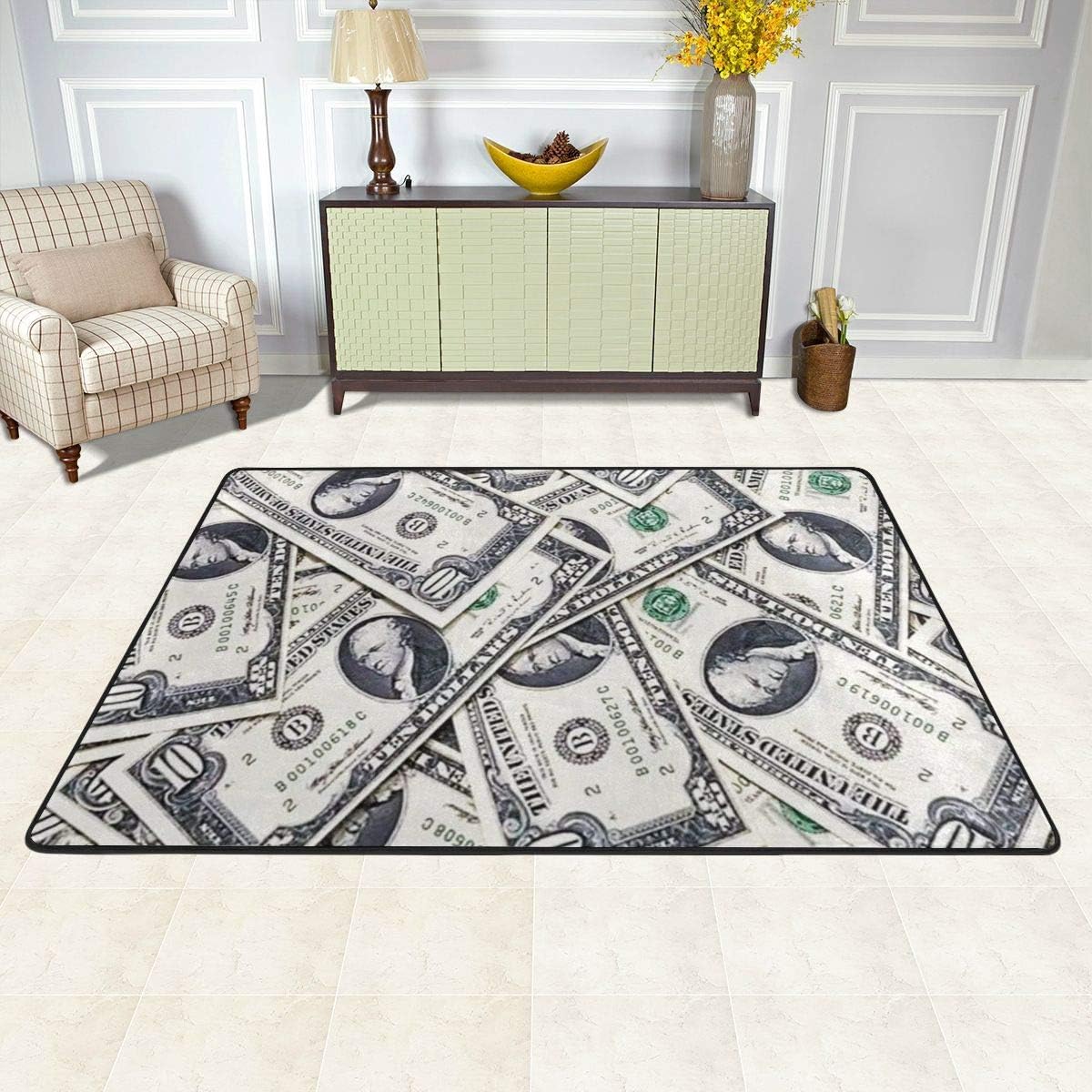 njfhgk Doormat Money Dope Carpet Outdoor Indoor Rubber Door