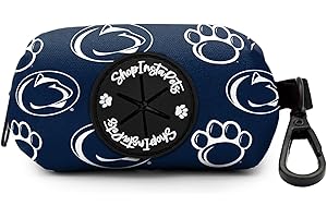 SHOPINSTAPETS Penn State Nittany Lions Collars and Leashes | Officially Licensed | Fits All Pets! (Poop Bag Holder)