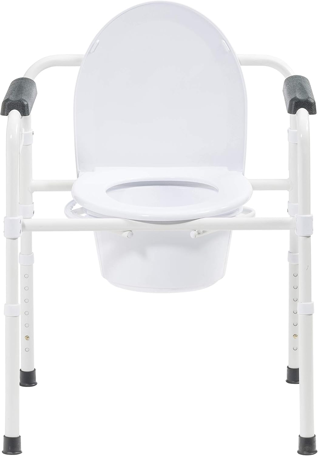 Drive Medical Steel Folding Bedside Commode, Grey, Bariatric: Health & Personal Care