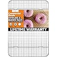PriorityChef 18/8 Stainless Steel Cooling Rack, Heavy Duty Baking Rack For Oven Cooking, Fits Half Sheet Pan, Wire Rack For C