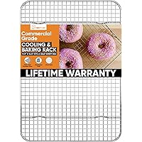 PriorityChef 18/8 Stainless Steel Cooling Rack, Heavy Duty Baking Rack For Oven Cooking, Fits Half Sheet Pan, Wire Rack For C