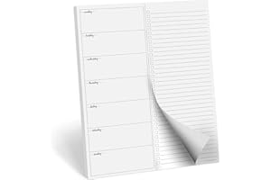 321Done Weekly Plan Checklist Notepad – 50 Sheets (8.5x11) - Large Letter - Made in USA - Two Column, Minimalist to-Do Planning Memo Pad, Simple Planner Schedule Inserts Monday Start