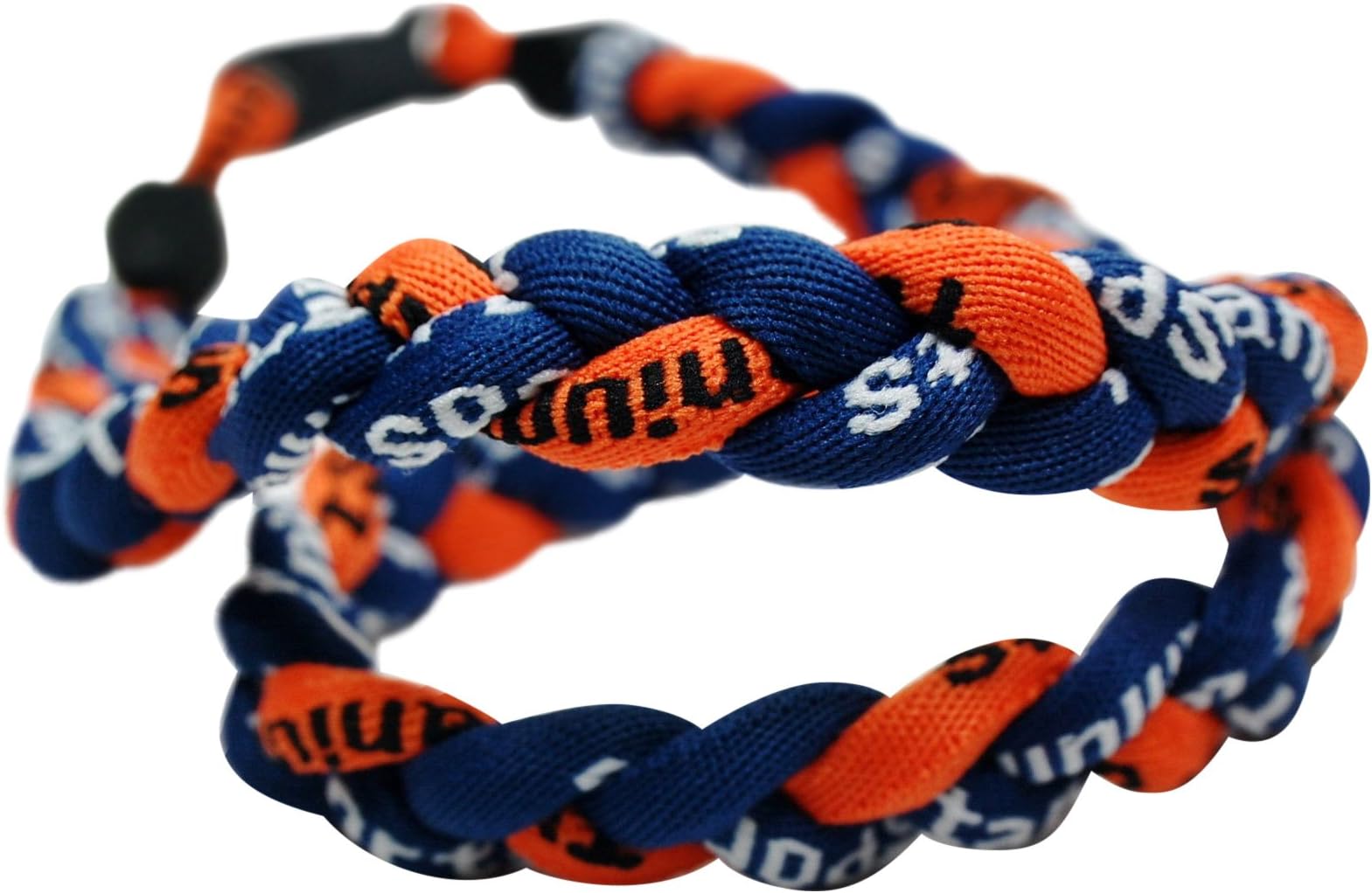 20" Navy Blue/Orange Titanium Sport Tornado Baseball Necklace