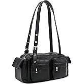 FashionPuzzle PU Leather Multiple Cargo Pockets Shoulder Bag