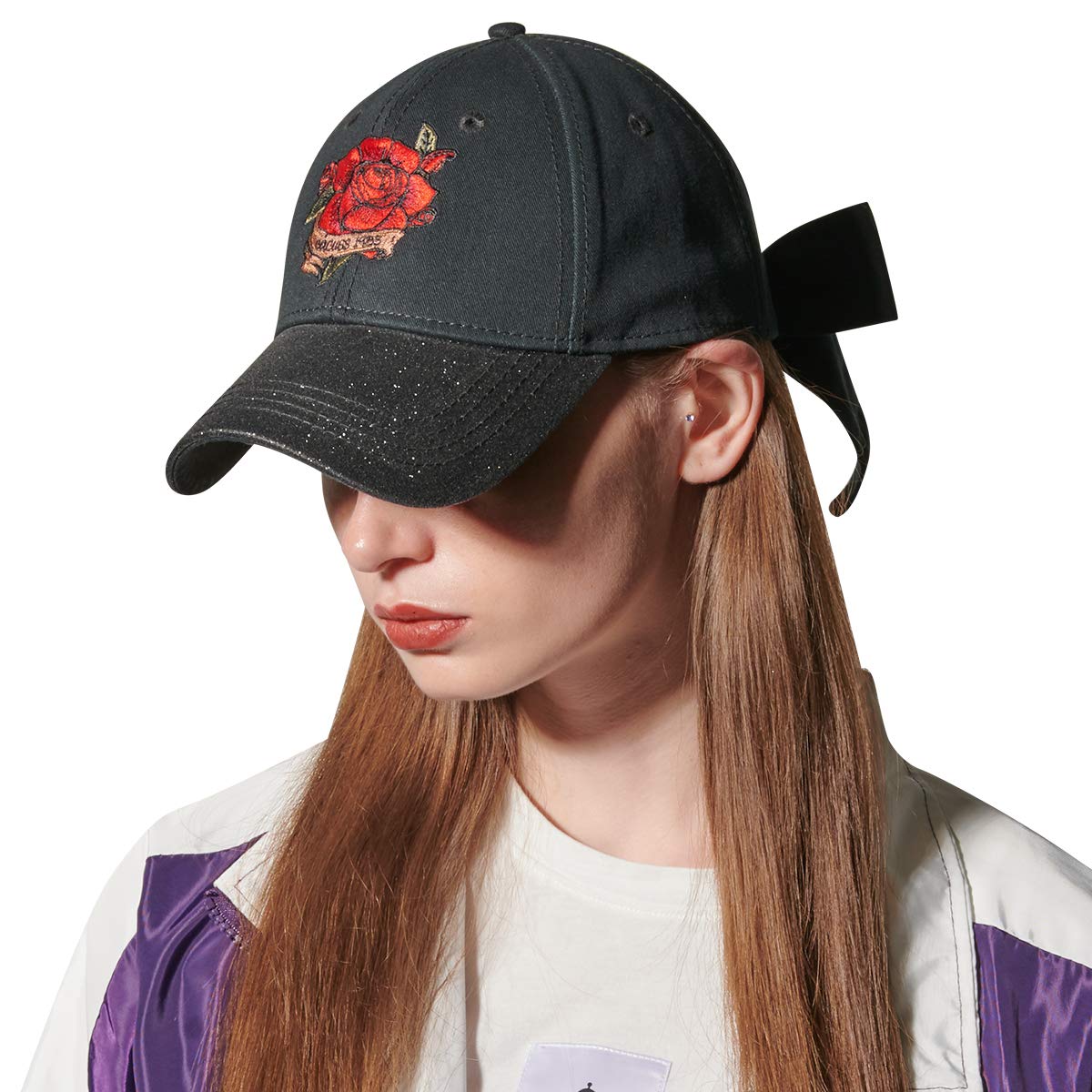 CACUSS Damen bestickte Kappe verstellbar Basecap Snapback Sommer Kopfbedeckung schildm/&uuml;tze cappy Frauen