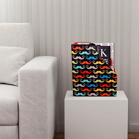 SEJ Abstract Black Magazine cum Newspaper stand/Rack in Wood