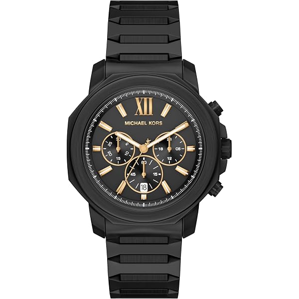 Amazon.com: Michael Kors Slim Runway Three-Hand Black  display picture 2