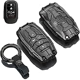 Heavy Metal Key fob Cover for Honda with Keychain, Key fob Case Protection for Honda 2022 2023 2024 Civic Accord HR-V Pilot CR-V,5 Buttons Key Fob Shell (B Model)