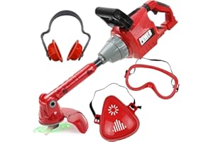 TEGANPLAY Kids Weed Trimmer Toy | Toddler Landscaping Gardening Tools and Equipments with Lights and Sounds| Includes Mask Safety Goggles and Earmuffs