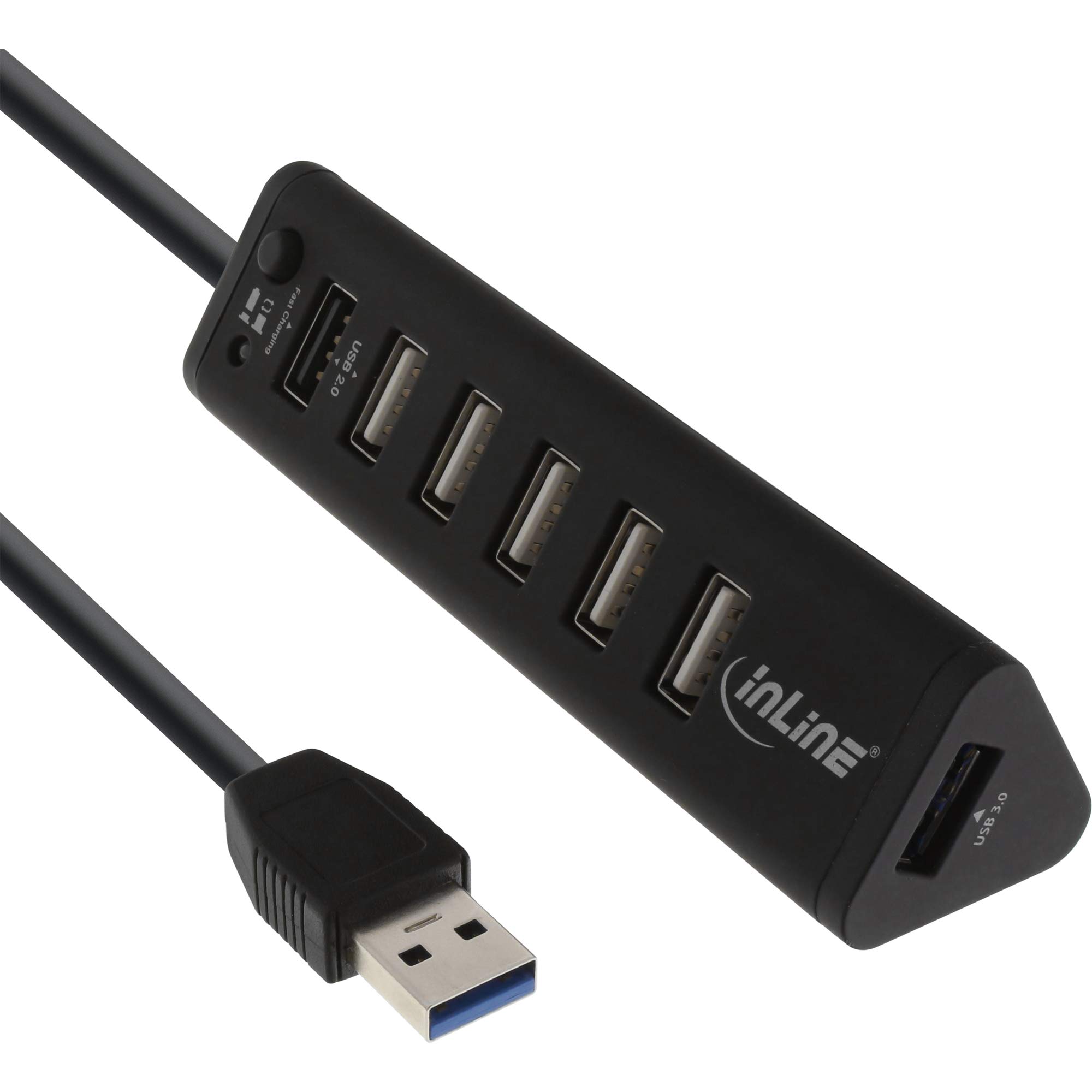 InLine 66763 Smart Hub, 7-way USB 3.0/2.0 Hub with Quick Charge Port