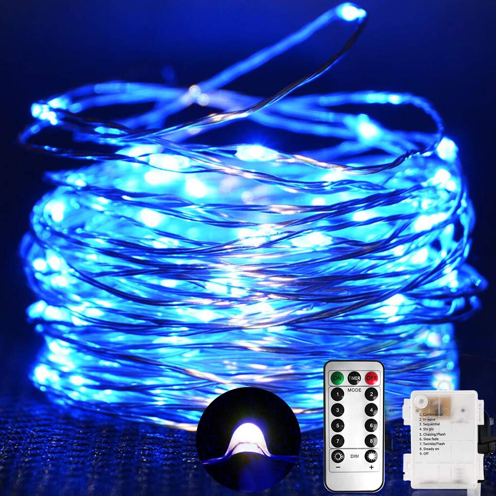 Soiree Party Mariage Decor Jardin Pelouse Etanche Guirlande Lumineuse 10m 100 Leds Avec Telecommande Fil Cuivre 8 Mode Decoration Chambre Maison Romantique Fete Festival Noel Anniversaire Rouge Luminaires Interieur Eclairage Special