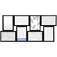 Melannco 24 x 12 Inch 8 Opening Photo Collage Frame, Displays Four 4x6 and Four 6x4 Inch Photos, Black