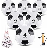ELKCIP Classic deflated Soccer Balls Size 4/5 with Pump and Mesh Bag for Indoor Outdoor Lawn Game Training Practice Bulk Sport Gift for Teens Adults