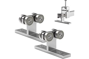 SIWOOD Electric Hoist Installation Roller Trolley 4 Wheel Trolley Assembly Silent for use with 1-5/8" Wide and All 1-5/8" or Taller Strut Channel (Silver 2)